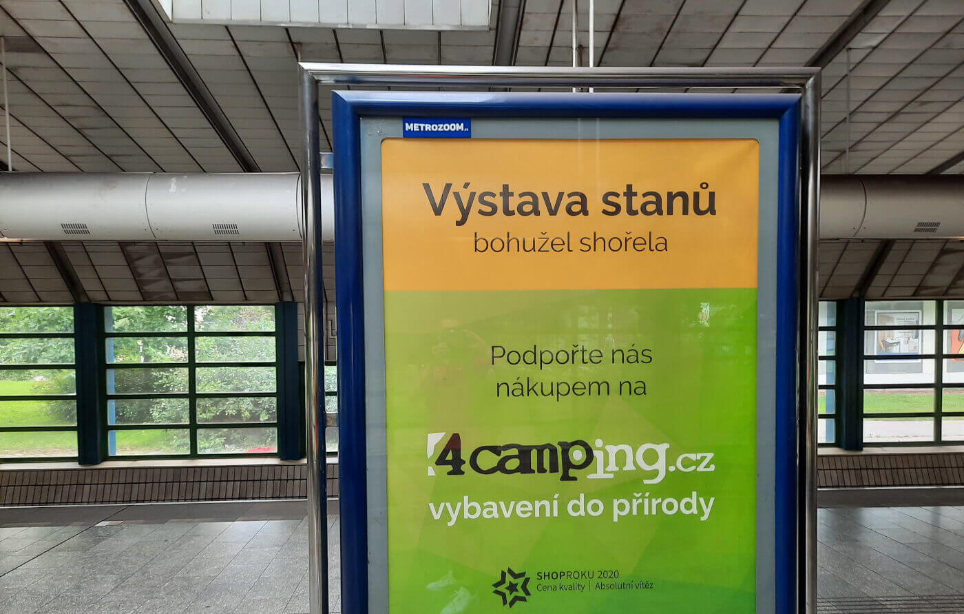 Reklama 4camping.cz v pražském metru