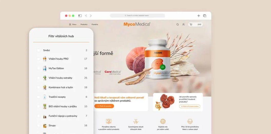 tvorba e-shopu pro mycomedica.cz od Studio Animato s. r. o.